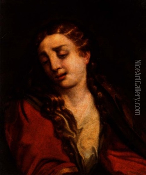 The Penitent Magdalene Oil Painting - Giovanni Battista Crespi (il Cerano)