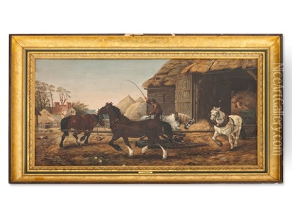The Horse Mill Oil Painting - James Herring