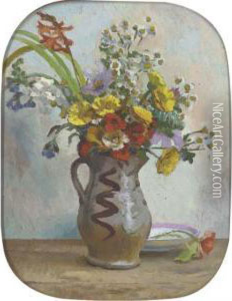 August Flowers Oil Painting - Roger Eliot Fry