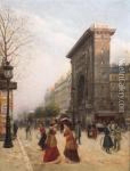 Passeggio A Parigi Oil Painting - Carlo Brancaccio