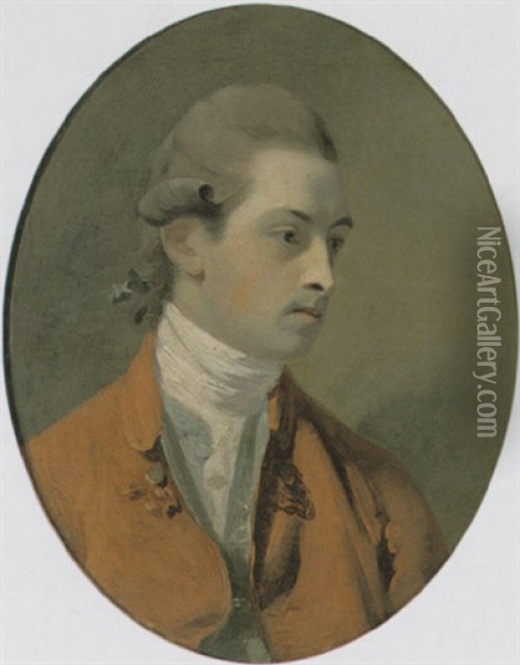 Portrait Of Sir Thomas Frankland, Sixth Bt, Wearing A Red Coat And White Stock Oil Painting - Henry Walton