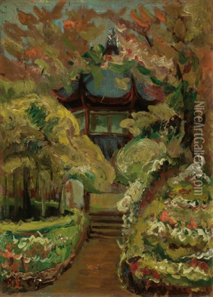 Zhongshan Park At West Lake (1929 Works) Oil Painting -  Chen Cheng-Po