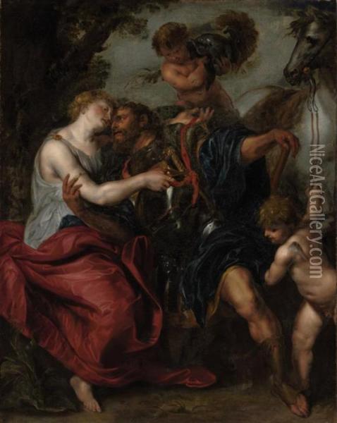 Venus Disarming Mars Oil Painting - Sir Anthony Van Dyck