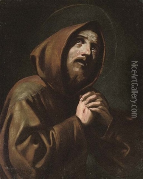 Saint Francis At Prayer Oil Painting - Giacinto Brandi