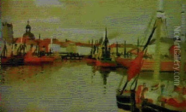 Bateaux Au Port Oil Painting - Robert Antoine Pinchon