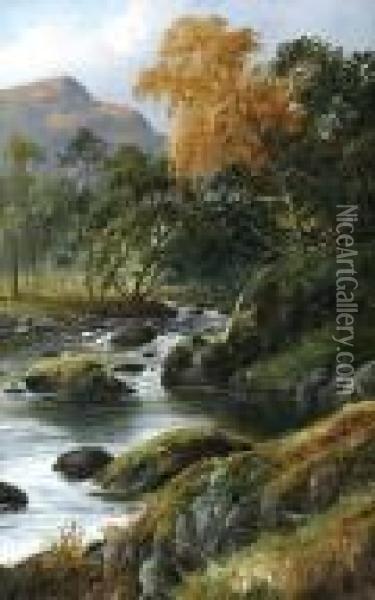 A River Landscape, Together With Another Similar Oil Painting - William Henry Mander