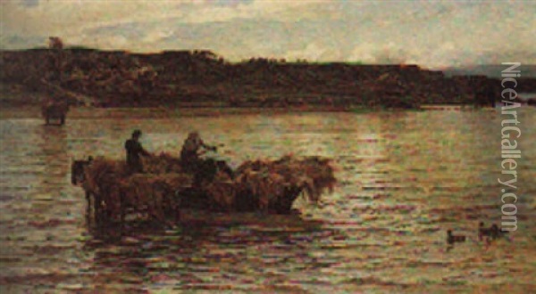 Carting Seaweed On A Scotch Loch Oil Painting - Colin Hunter