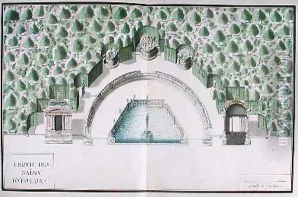 Design for the Baths of Apollo at Versailles Oil Painting - Andre Le Notre