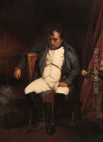 Portrait Of Napoleon At Fontainebleau Oil Painting - Paul Delaroche