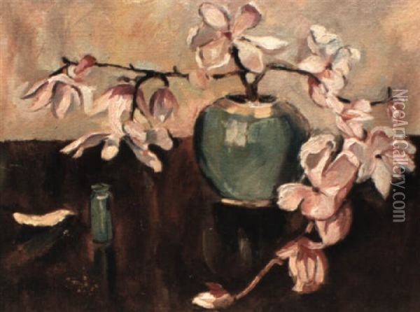 Still Life With Magnolias Oil Painting - Frans David Oerder