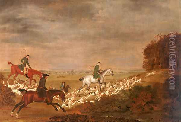 Going To Cover; Sir William Jolliffe With His Hounds Riding Toward A Covert Oil Painting - James Seymour