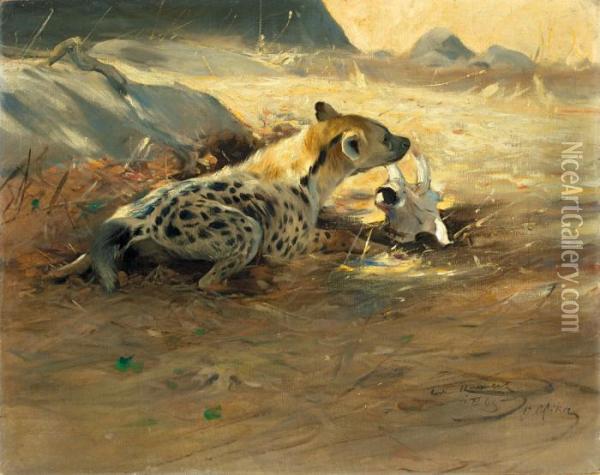 Hyane Oil Painting - Wilhelm Kuhnert