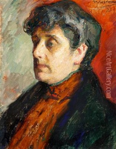 Portrait Of Lisa Jacobsson Oil Painting - Leonid Osipovich Pasternak