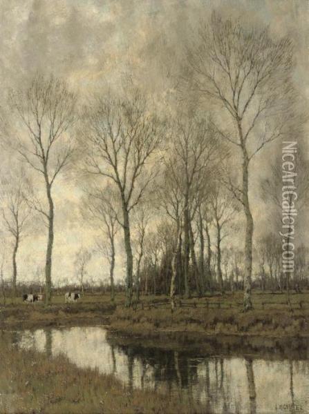 Along The Vordense Beek Oil Painting - Arnold Marc Gorter