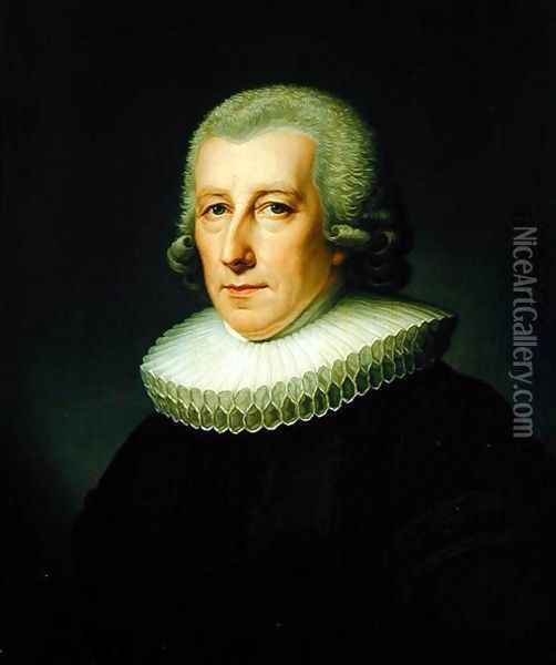 Portrait of Pastor Johann Bernhard Klefeker Oil Painting - Friedrich Carl Groger