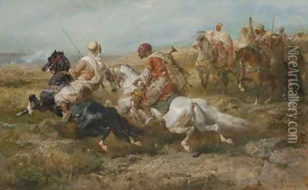 The Chase 2 Oil Painting - Adolf Schreyer