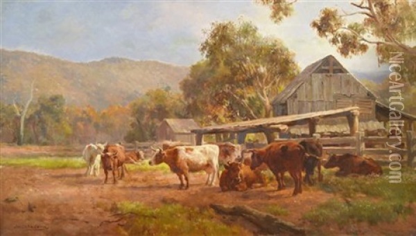 An Old Dairy Farm Oil Painting - Jan Hendrik Scheltema