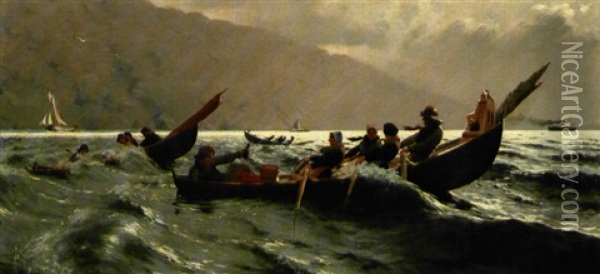 Sommerudflugt Pa Havet Oil Painting - Hans Dahl