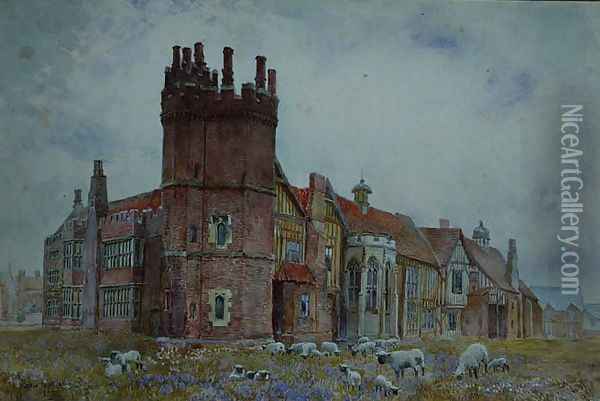 Old Hall, Gainsborough, Lincolnshire, 1906 Oil Painting - Elizabeth M. Chettle