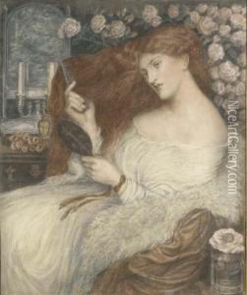 Lady Lilith Oil Painting - Dante Gabriel Rossetti