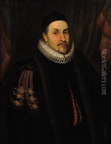 Portrait Of Willem I (1533-1584) Prince Of Orange, Half-length,called William The Silent Oil Painting - Michiel Jansz. Van Miereveldt