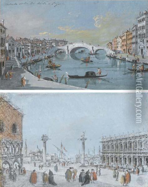 Une Vue De La Piazzetta, Venise Oil Painting - Giacomo Guardi
