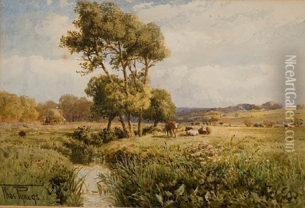 Flatford Meadow Oil Painting - Thomas Pyne