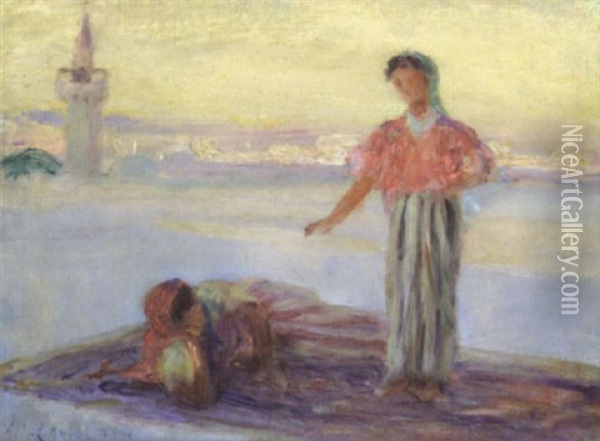 Femmes A Tunis Oil Painting - Albert Aublet
