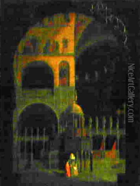 Kircheninterieur Von San Marco In Venedig Oil Painting - Jean Henri Graf