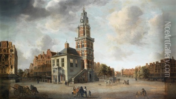 The Wijnhuistoren, Zutphen Oil Painting - Anthonie Beerstraaten