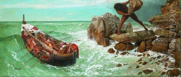 Ulysse Et Polypheme Oil Painting - Arnold Boecklin