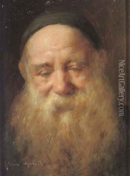 Portrait of an old man Oil Painting - Edwin Harris