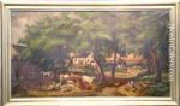The Farmer's Home Oil Painting - Currier & Ives Publishers