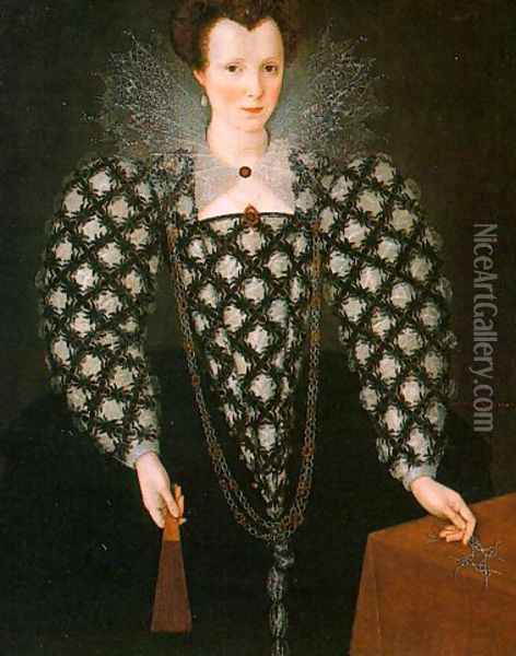 Portrait of Mary Rogers: Lady Harrington 1592 Oil Painting - Marcus The Younger Gheeraerts
