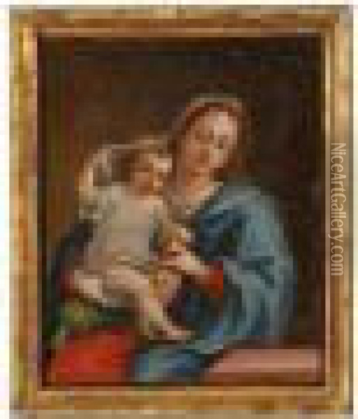 The Madonna And Child Oil Painting - Pierre Le Romain I Mignard