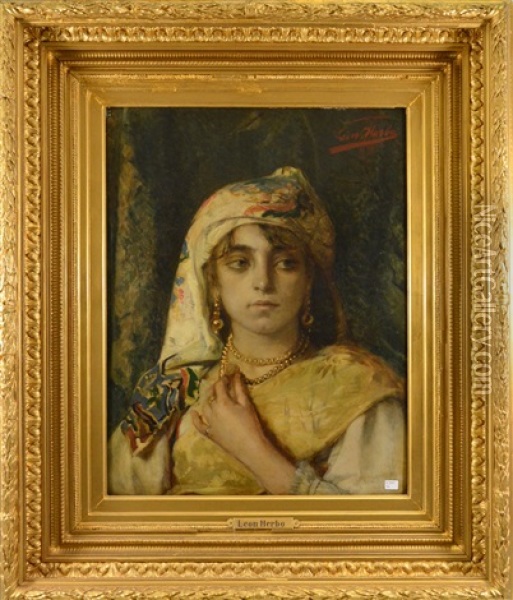 Portrait De Jeune Femme Oil Painting - Leon Herbo