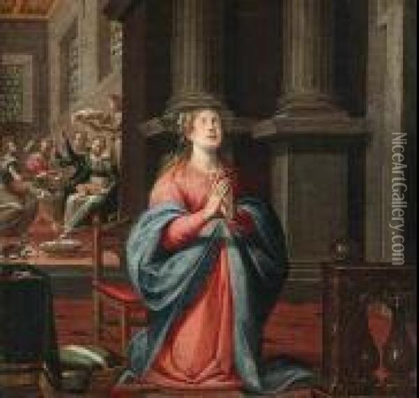 Madonna In Preghiera Oil Painting - Paolo Camillo Landriani