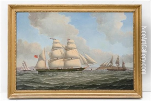 The Mary Hamilton Under Sail On The Clyde Oil Painting - Samuel Holburn Fyfe