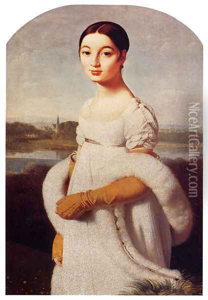 Portrait Of Mademoiselle Caroline Riviere Oil Painting - Jean Auguste Dominique Ingres