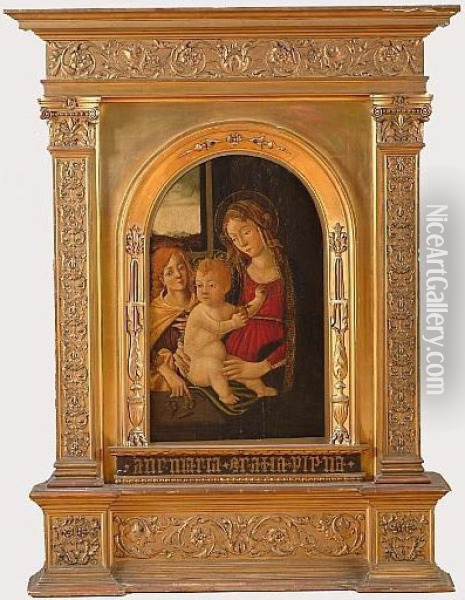 The Madonna And Child With A Young Saint John The Baptist Oil Painting - Master Of The Fiesole Epiphany