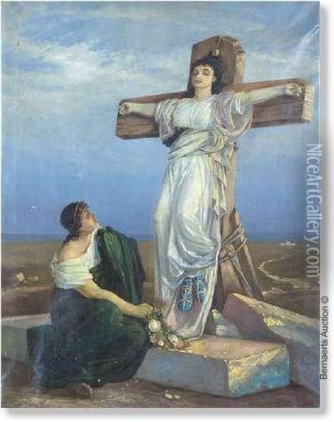 Crucifiedwoman Oil Painting - Francois Duyck