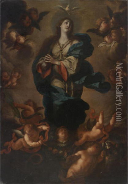 Immaculate Conception Oil Painting - Agiselo Antonio Don Palomino De Castro Y Velasco