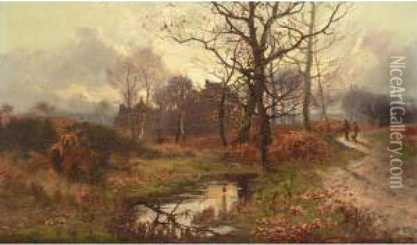 A Country Track In Autumn Oil Painting - William Manners