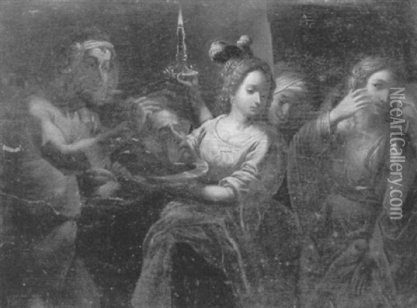 Salome Recevant La Tete De Saint Jean Baptiste Oil Painting - Pietro Ricchi