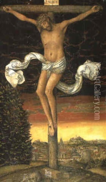 Christ On The Cross Oil Painting - Lucas Cranach the Younger