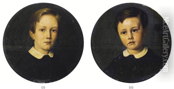 Portraits De Pierre Et Henry De Segur Oil Painting - James Jacques Joseph Tissot