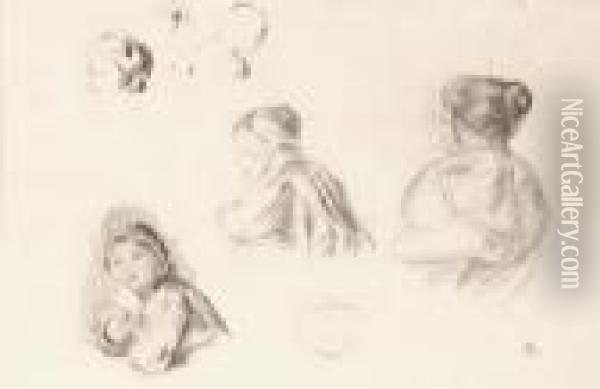 Etudes De Jeunes Filles Oil Painting - Pierre Auguste Renoir