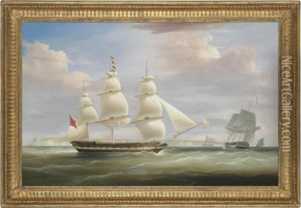 The Hon. East India Company's Ship Oil Painting - William Huggins