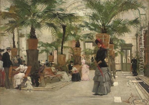 Sunday At The Palm House Oil Painting - James Jacques Joseph Tissot