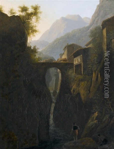 Pont Du Diable Oil Painting - Francois Diday